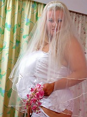 Wedding Dress bride Kirystn is definitely ready to fullfil her honeymoon fuck dream